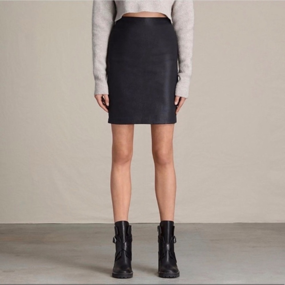 All Saints Metal Pencil Skirt‎ Size 2 - Picture 2 of 10